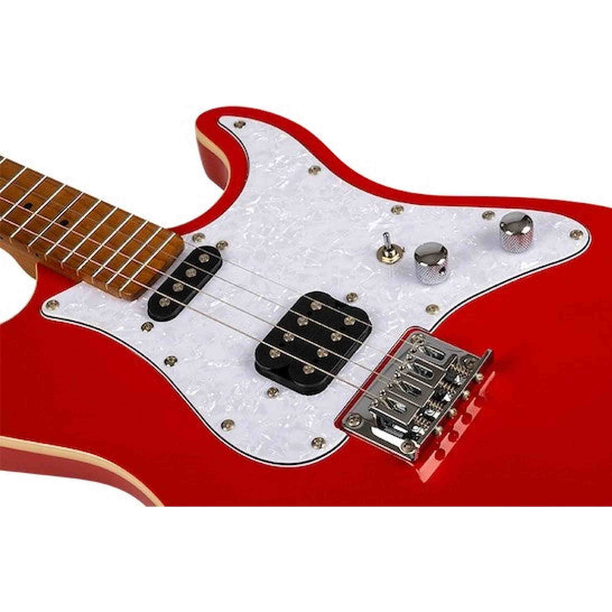 Flight Pathfinder RD Baritone Solid Body Elektrische Ukulele met Humbucker, Single Coil Pickups en Roasted Maple Hals