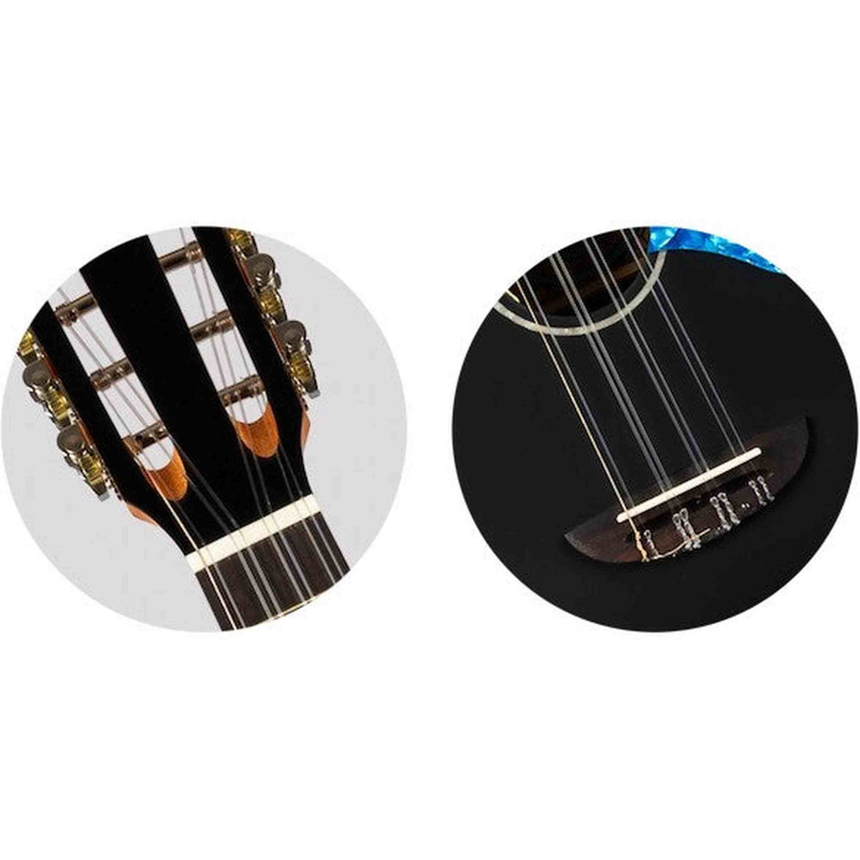 Flight Iris 8 Tenor EQ-A BK Elektrisch-Akoestische 8-String Tenor Ukulele met Solid Spruce Top en Mahogany Body