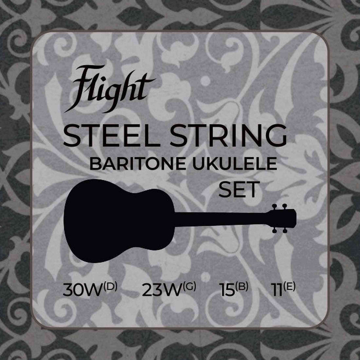 Flight FBSS-200 Stalen Snaren voor Baritone Ukulele DGBE met Phosphor Bronze Winding en Gold Plated Ball Ends