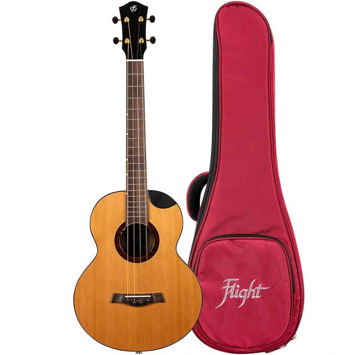 Flight Lily Baritone EQ-A Elektrisch-Akoestische Baritone Ukulele met Solid Cedar Top, Mango Body en Stalen Snaren