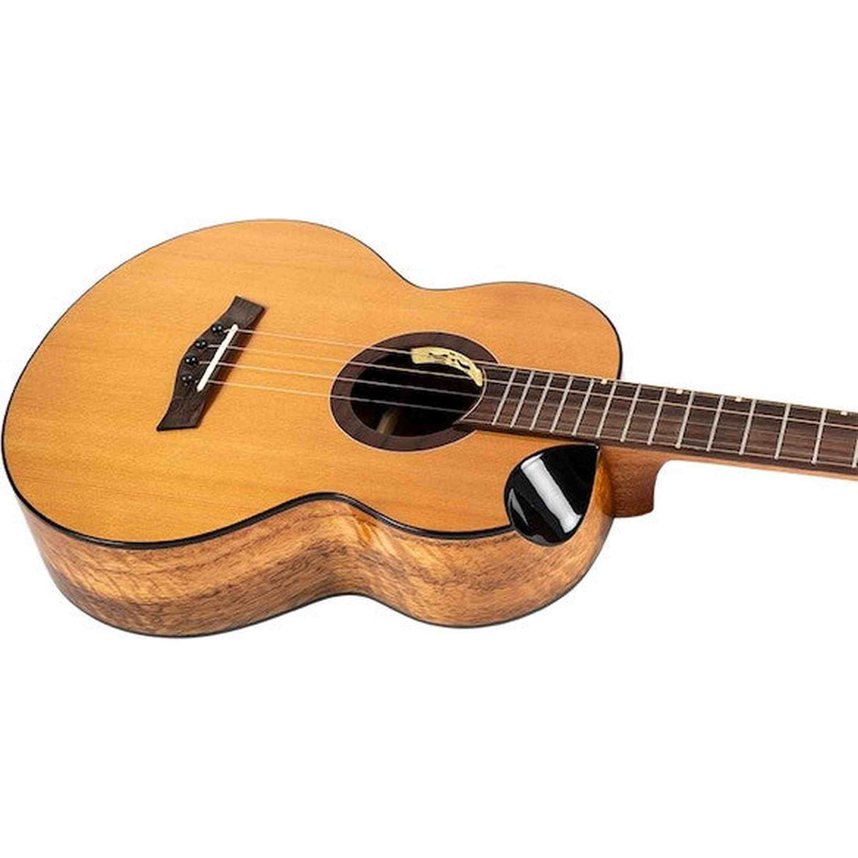 Flight Lily Baritone EQ-A Elektrisch-Akoestische Baritone Ukulele met Solid Cedar Top, Mango Body en Stalen Snaren