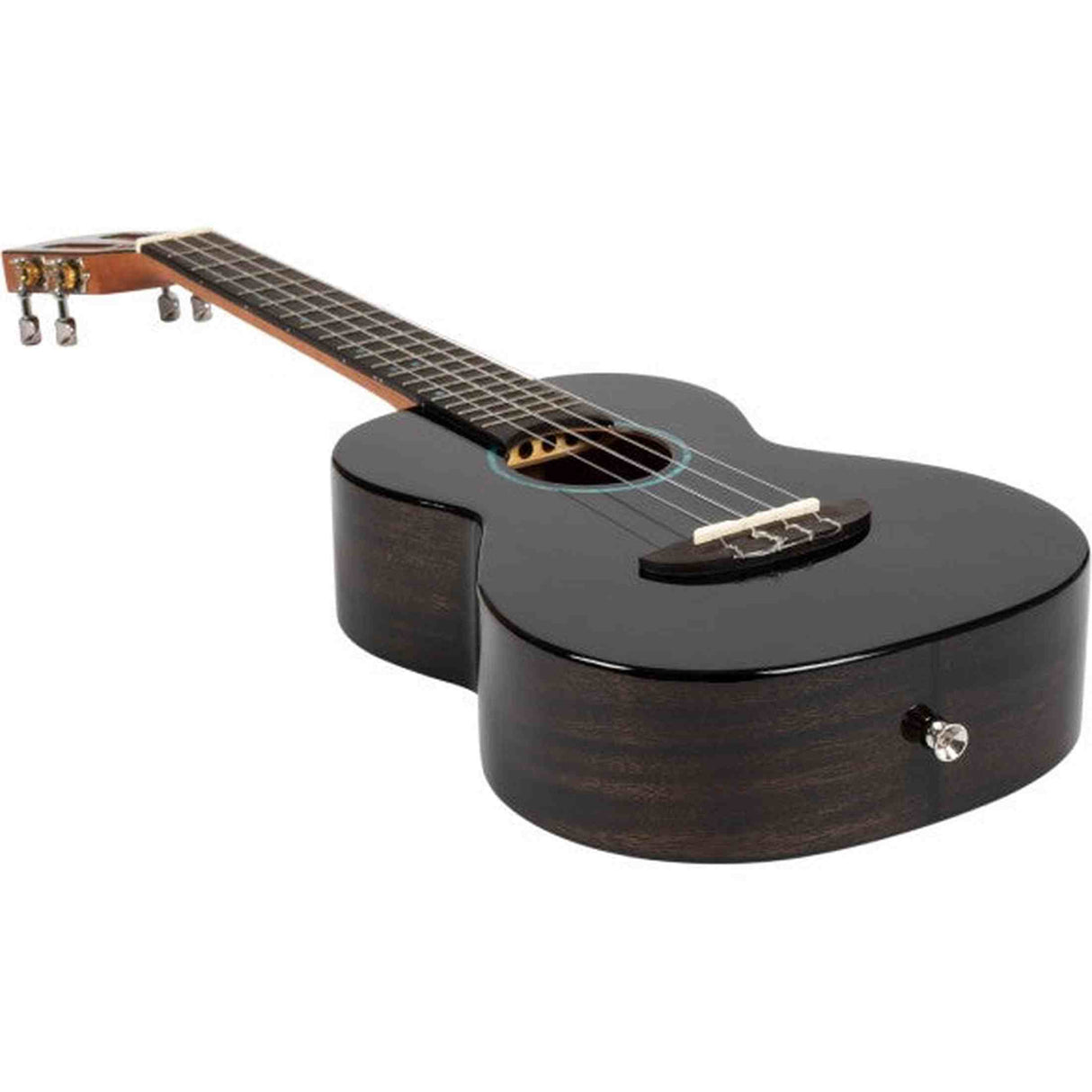 Flight Iris Tinta Tenor TBK Ukulele met All Solid Mahogany Body, Rosewood Toets en Fluorocarbon Snaren, Transparent Black