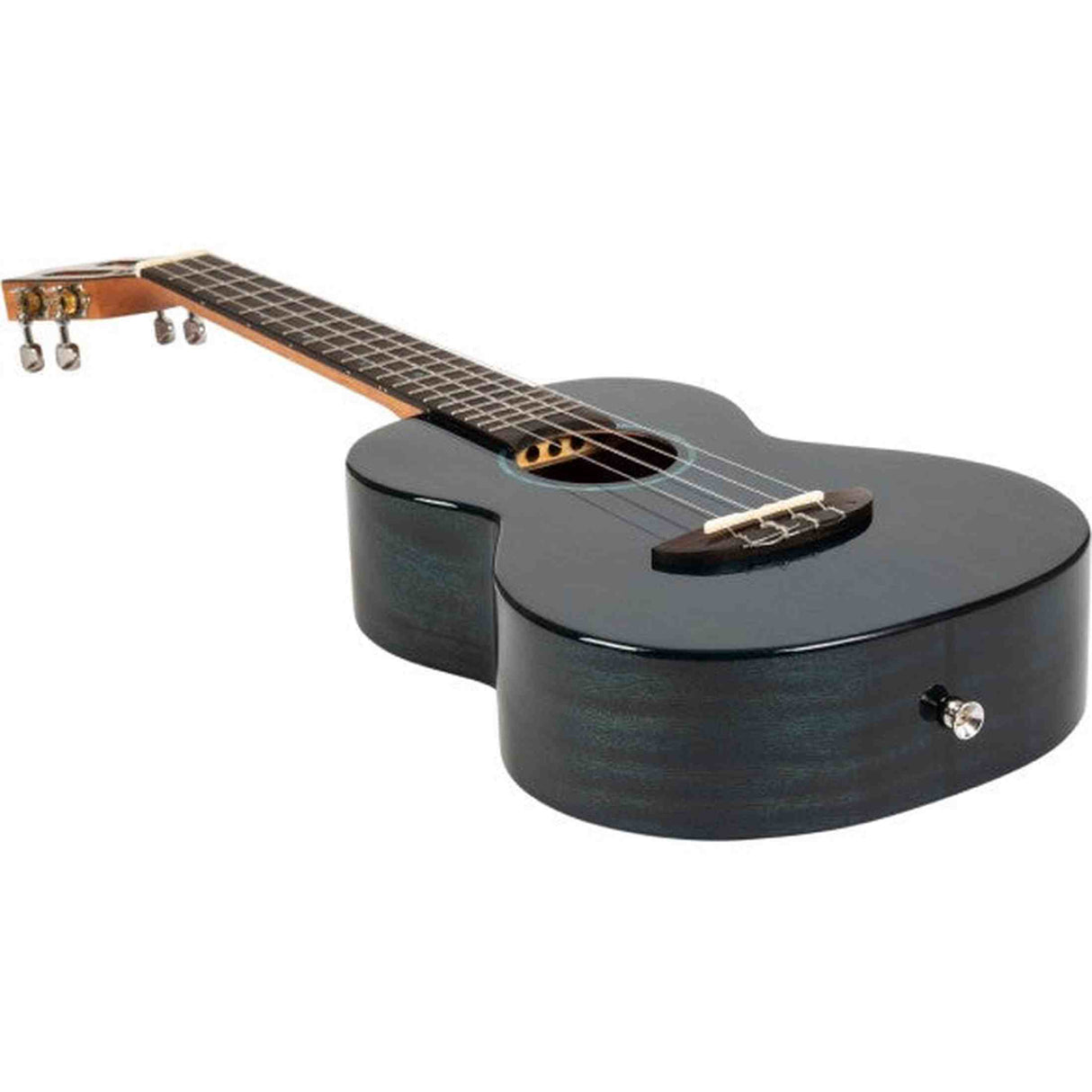 Flight Iris Tinta Tenor TDB Ukulele met All Solid Mahogany Body, Rosewood Toets en Fluorocarbon Snaren, Transparent Blue