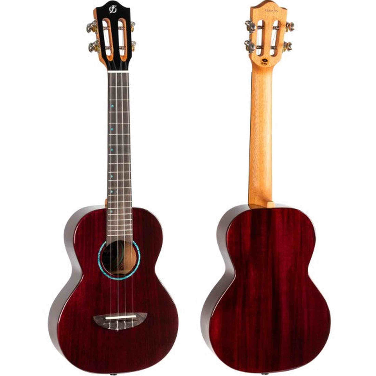 Flight Iris Tinta Tenor TPP Ukulele met All Solid Mahogany Body, Rosewood Toets en Fluorocarbon Snaren, Transparent Purple