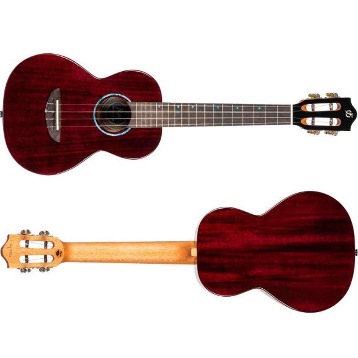 Flight Iris Tinta Tenor TPP Ukulele met All Solid Mahogany Body, Rosewood Toets en Fluorocarbon Snaren, Transparent Purple