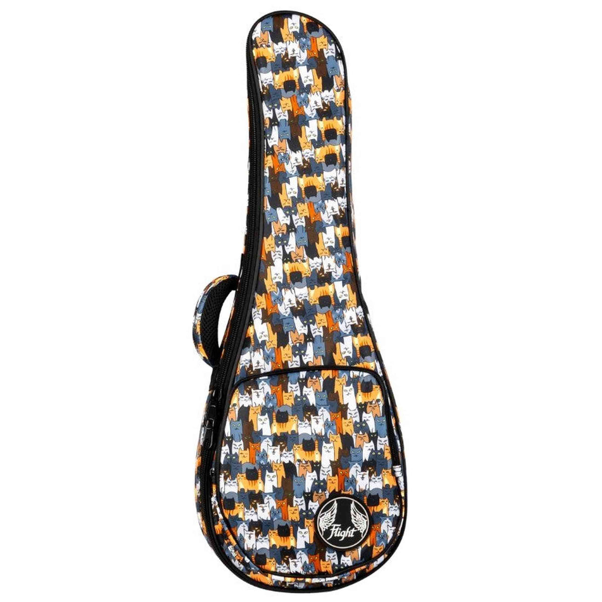 Flight FUB-S-CATS Padded Gig Bag for Soprano Ukulele with Cats Design and Accessory Compartment