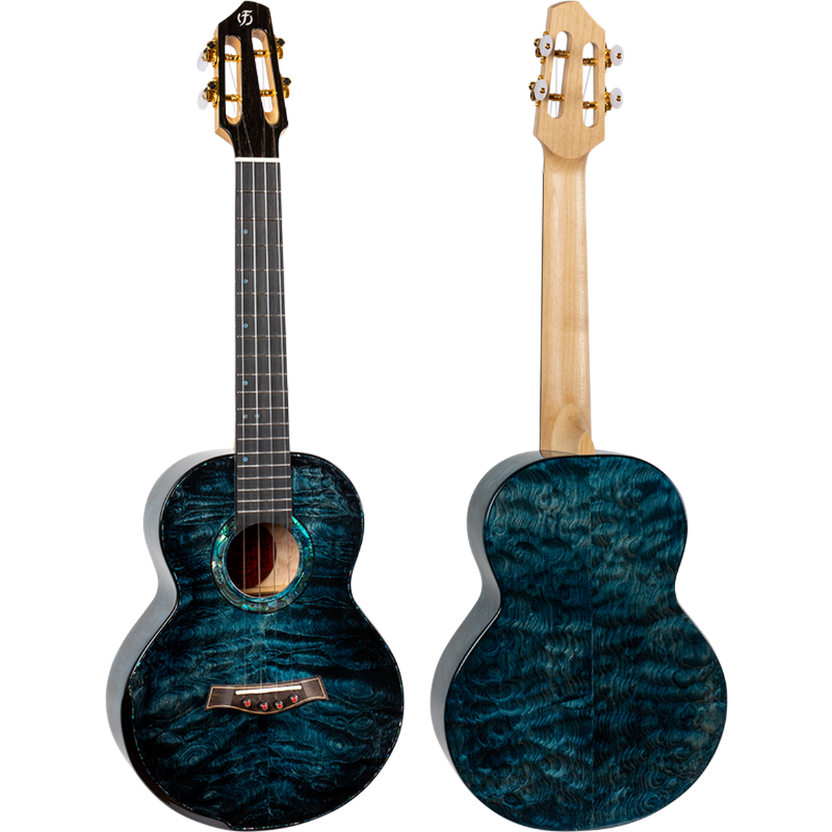 Flight A10QM A10 Volmassief Tenor Ukulele - Gequilte Esdoorn Blauw