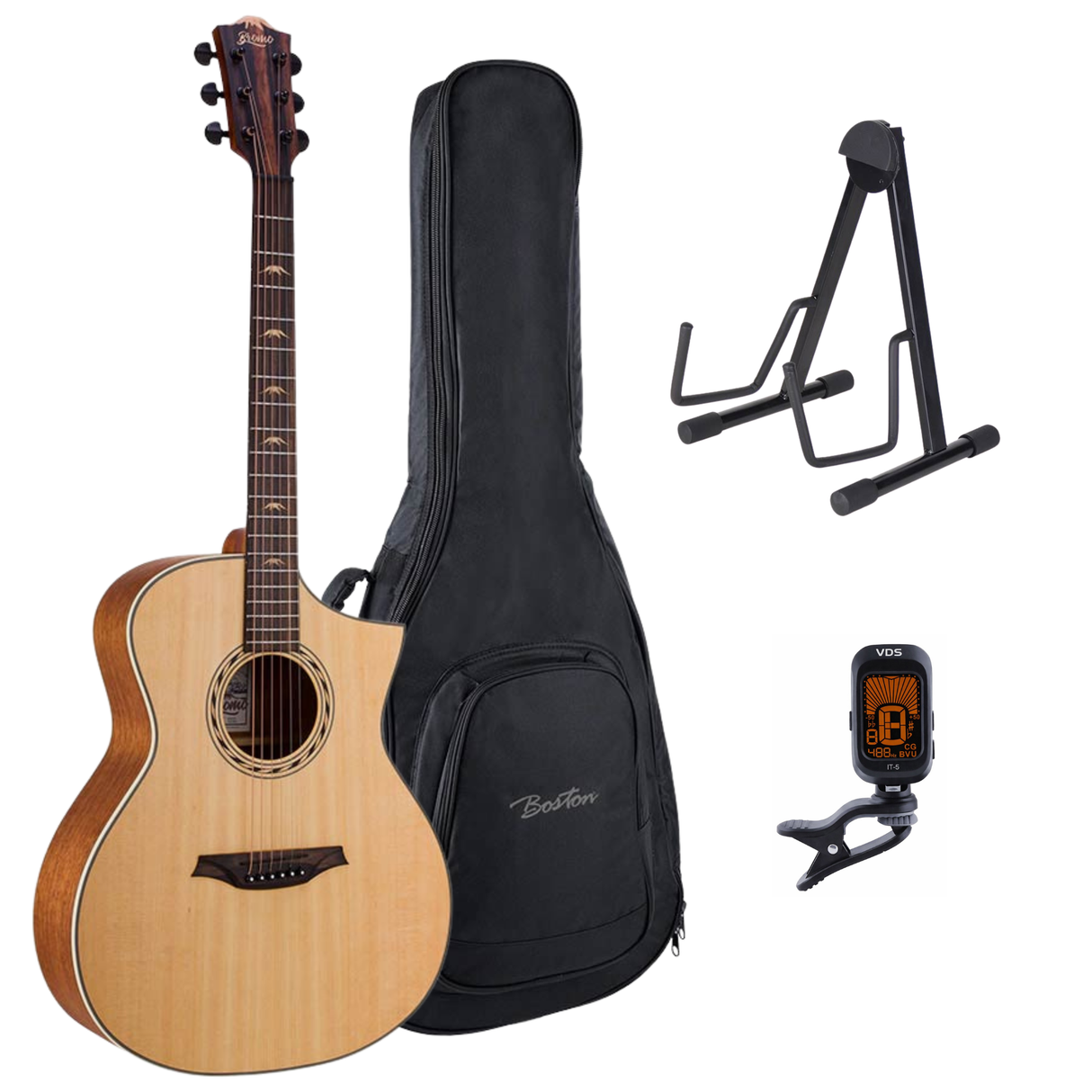 Bromo BAA4C Appalachian Series Gitaarset β Hillside Auditorium met Gigbag, Standaard en Tuner