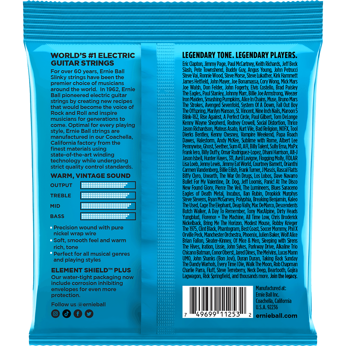 Ernie Ball 3255 Extra Slinky elektrische gitaarsnaren 3-pack 008-038