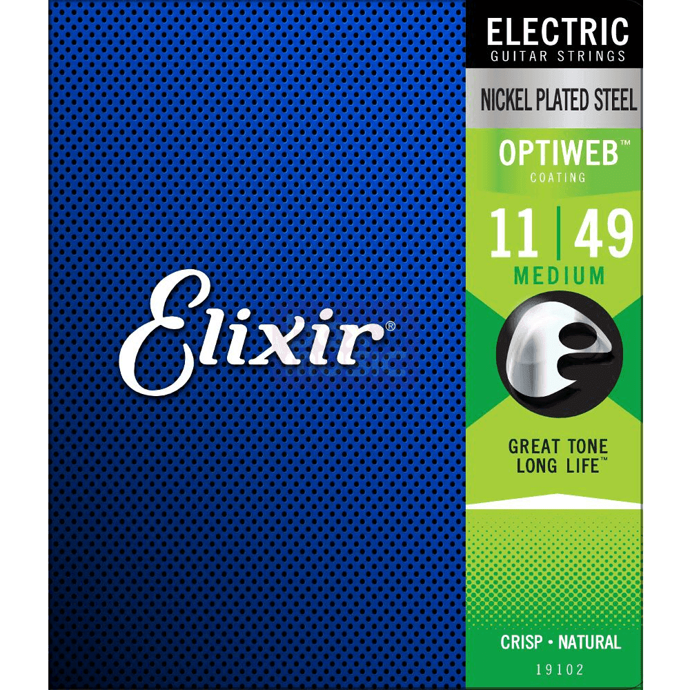 Elixir 19102 Optiweb elektrische gitaarsnaren Medium 011-049