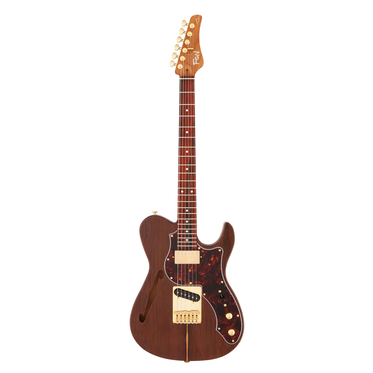 FGN Expert Iliad elektrische gitaar Natural Flat, Madagascar Rosewood Top, 22 RVS frets, met koffer