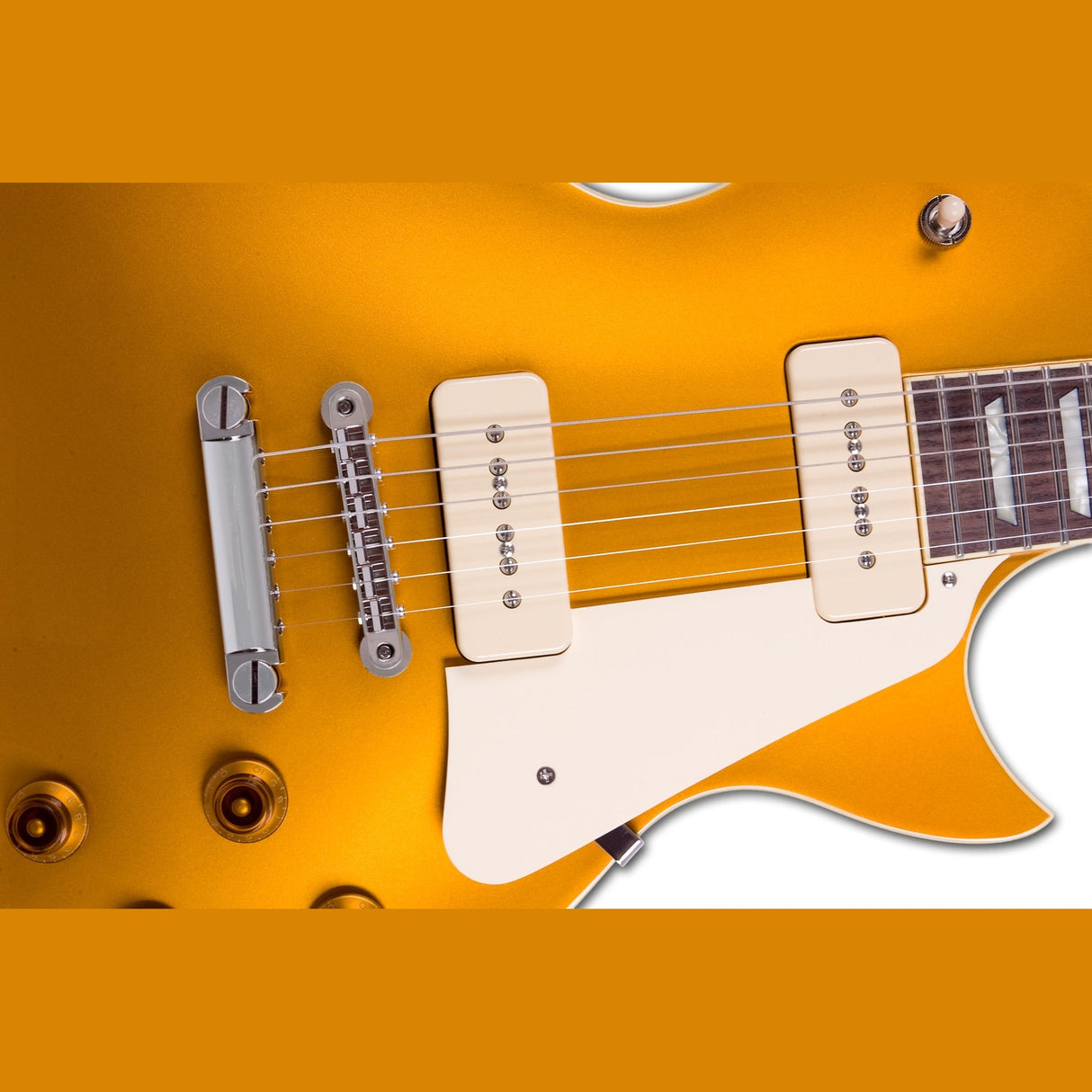 FGN Neo Classic LS11 elektrische gitaar Antique Gold, P90 pickups, 22 frets, met gigbag