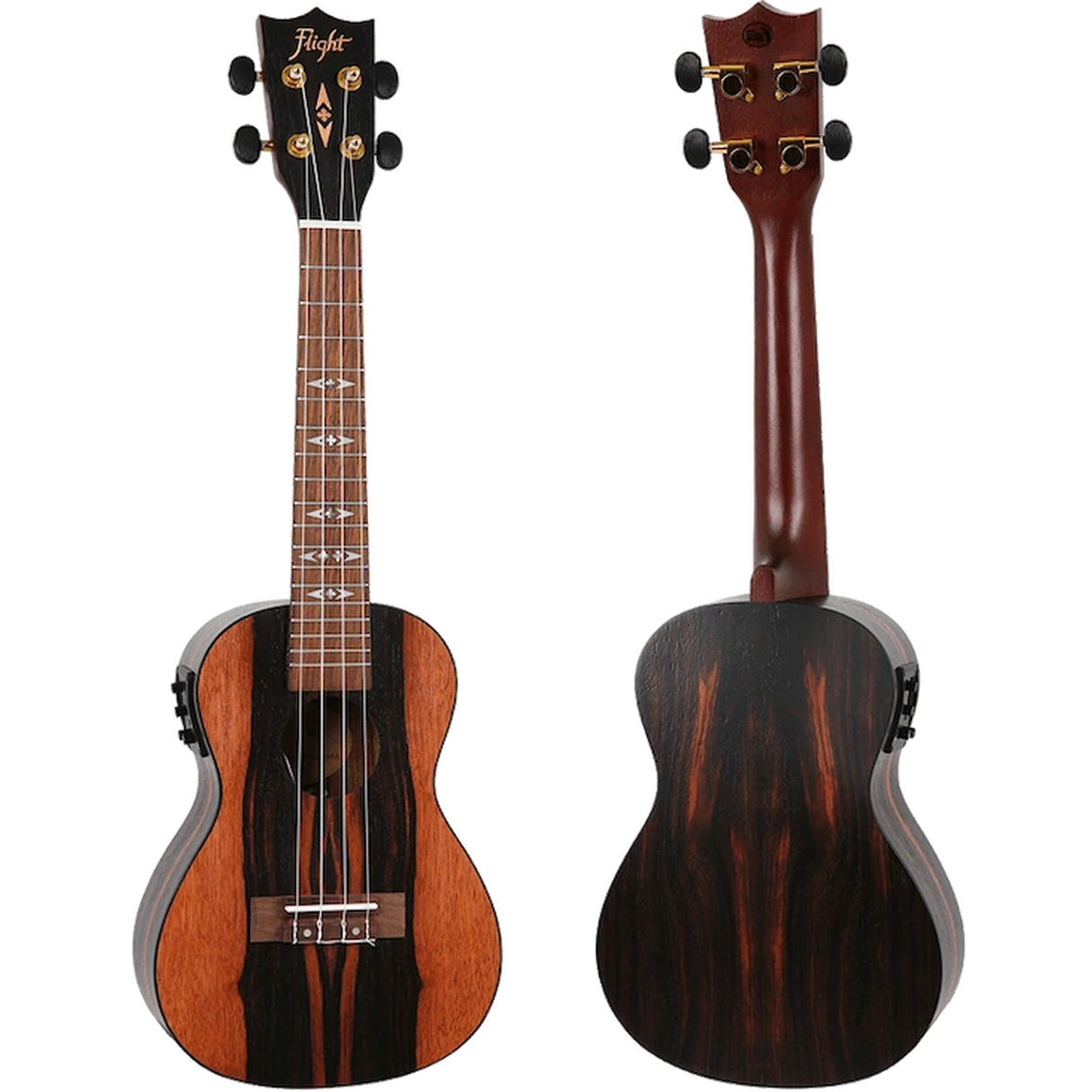 Flight DUC460 EQ Concert Ukulele – Elektro-akoestisch, Amara hout, met FU-T3 Pickup