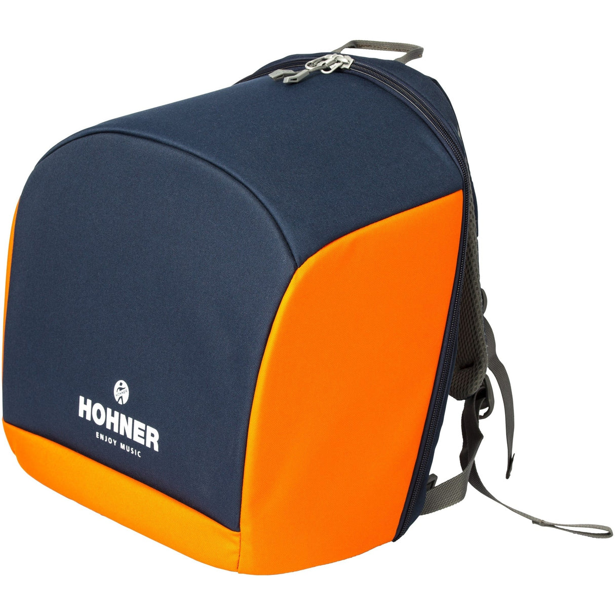 HOHNER A2901 XS Accordeon – 21 toetsen en 15 basssen, Blauw-Oranje, met gigbag en draagband voor kinderen