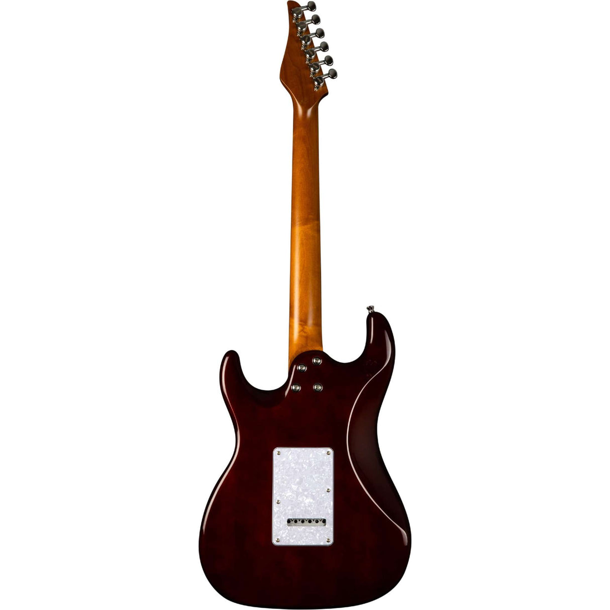 JET JS-450Q TB R S-style Elektrische Gitaar HSS Tremolo Burl Top Rosewood Toets Transparant Bruin