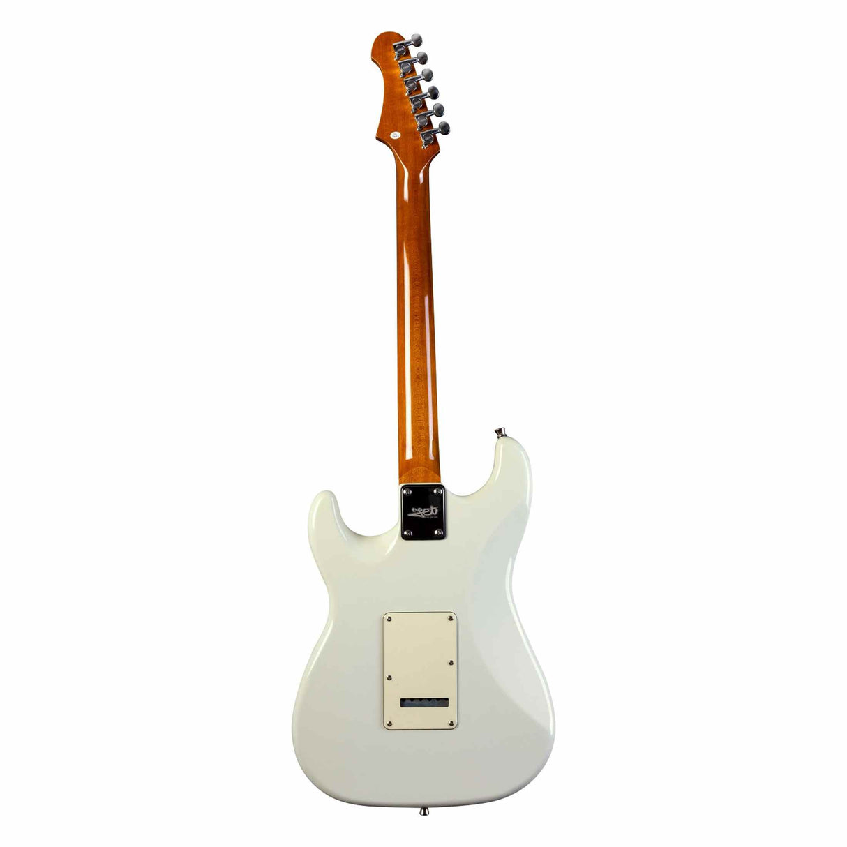 JET JS-300 OW S-style Elektrische Gitaar SSS Tremolo Roasted Maple Toets Wit