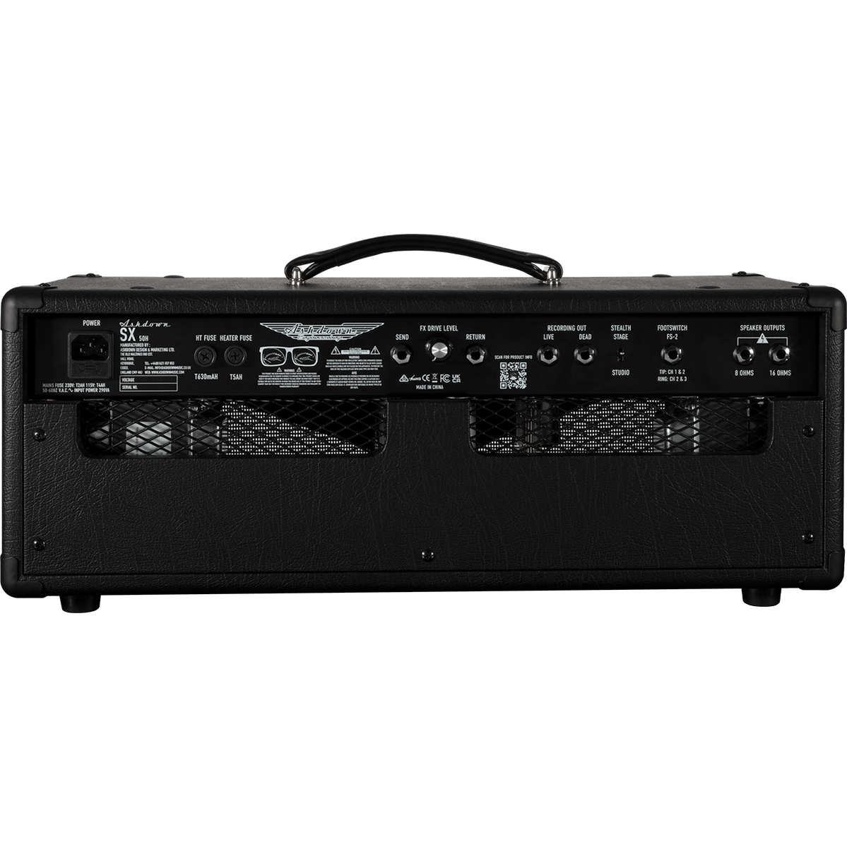 Ashdown SX-50H Buisversterker Top 50W met 3 Kanalen, Reverb en 4-bands EQ