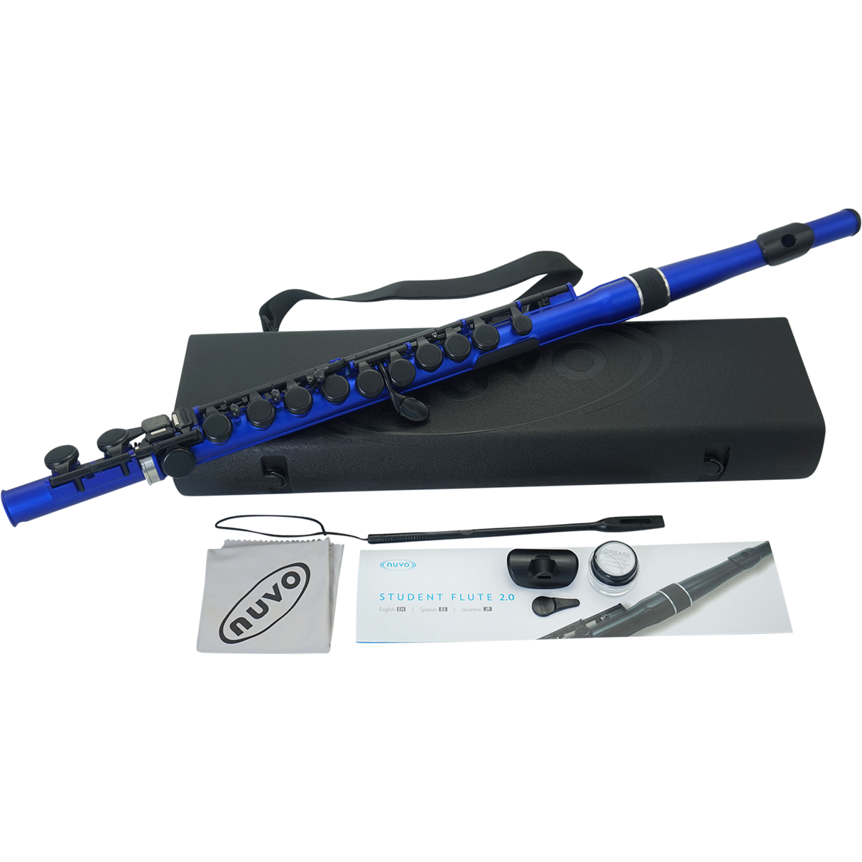 NUVO SF300FBL Student Flute 2.0 – C-stemming, 255 g, Special Blue, incl. blokfluitkopstuk en etui