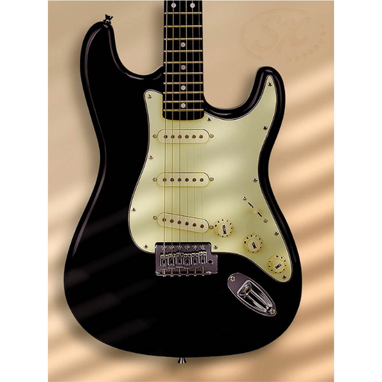 SX SST62 BK zwarte elektrische gitaar ST-model