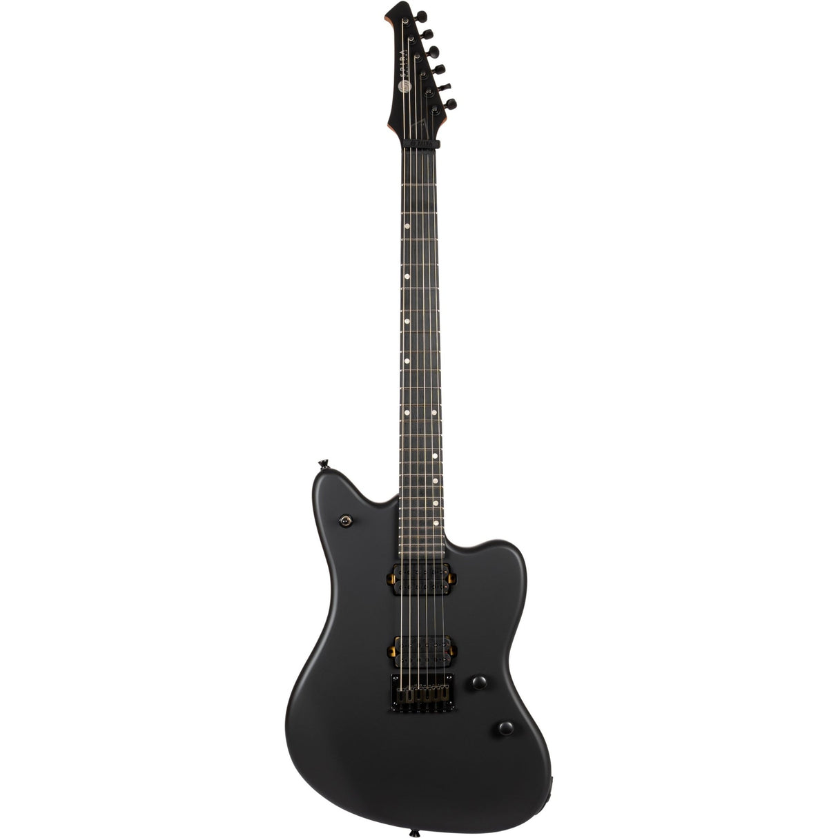 Spira J-400 MBK Offset Elektrische Gitaar HH Villain Humbuckers Roasted Poplar Ebony Tech Satin