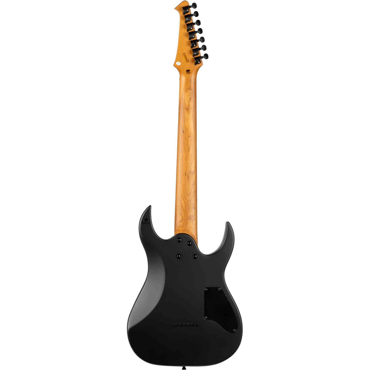 Spira S-407 MBK LH Linkshandige 7-String Elektrische Gitaar HH Villain Humbuckers Roasted Poplar Satin Black 26.5 inch