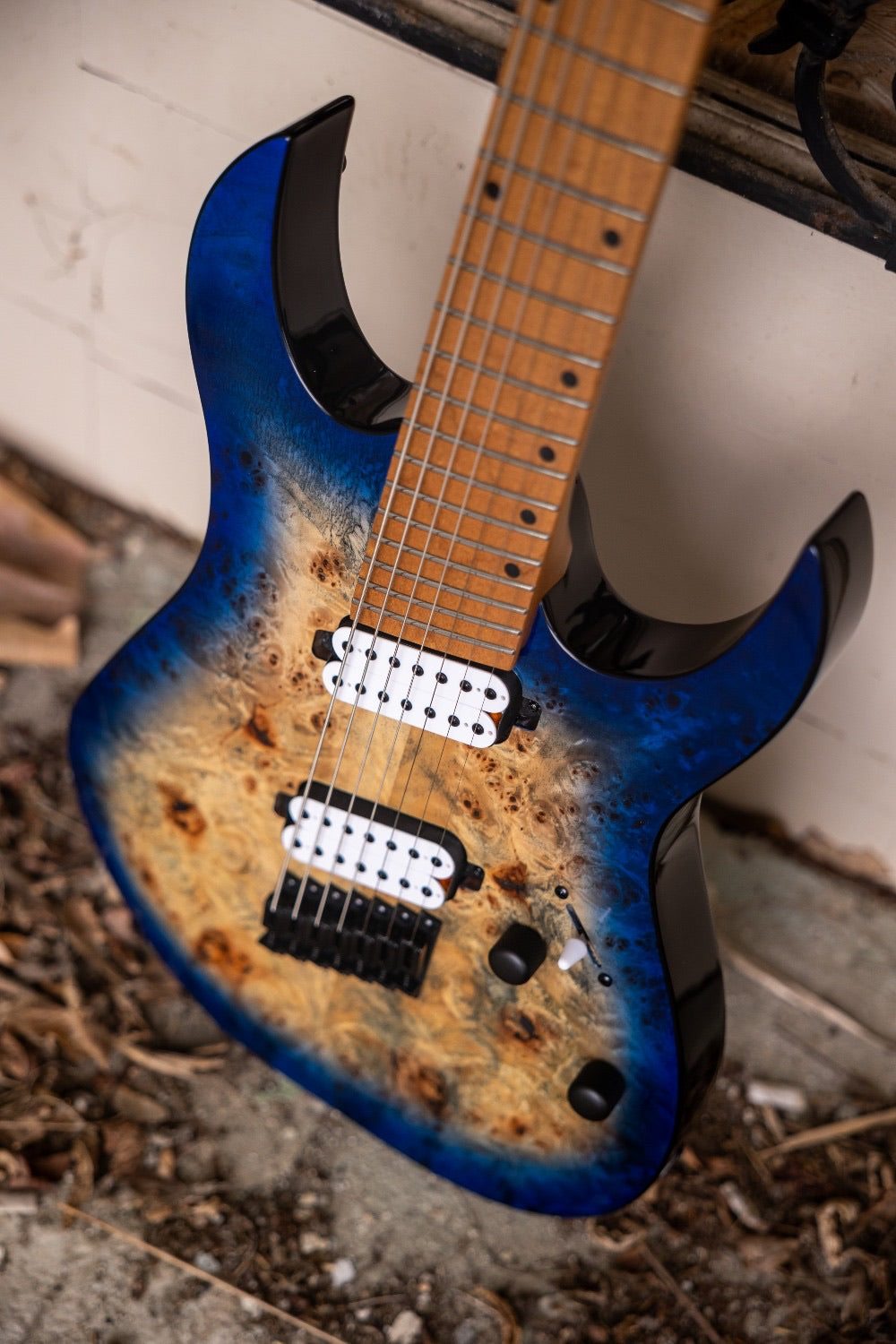 Spira S-457 TBL Multiscale 7-snarige Gitaar - Blue Green Burst