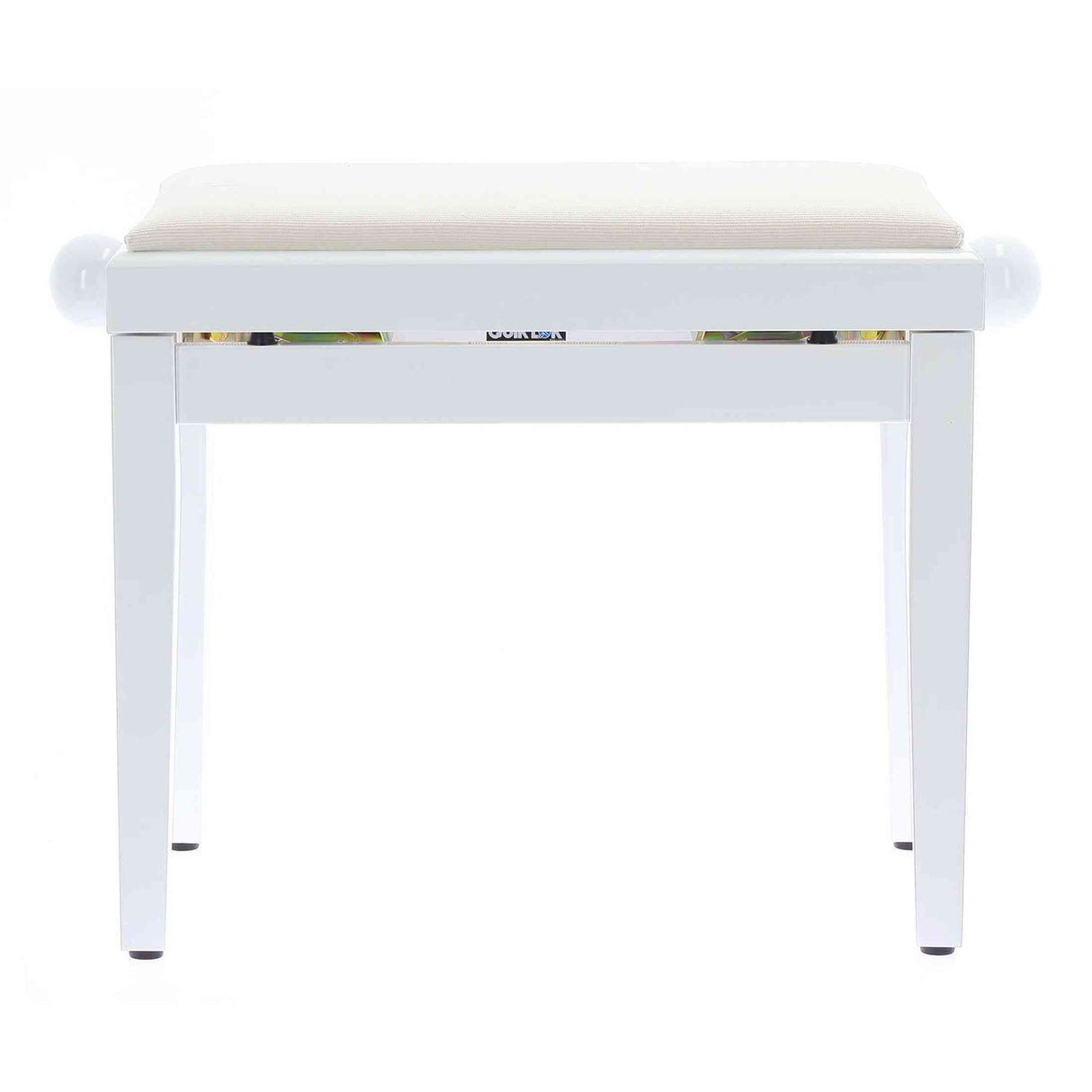 QUIKLOK PB010WH Piano Bank – Verstelbaar 480-570 mm, Fluwelen Zitting, Hoogglans Wit