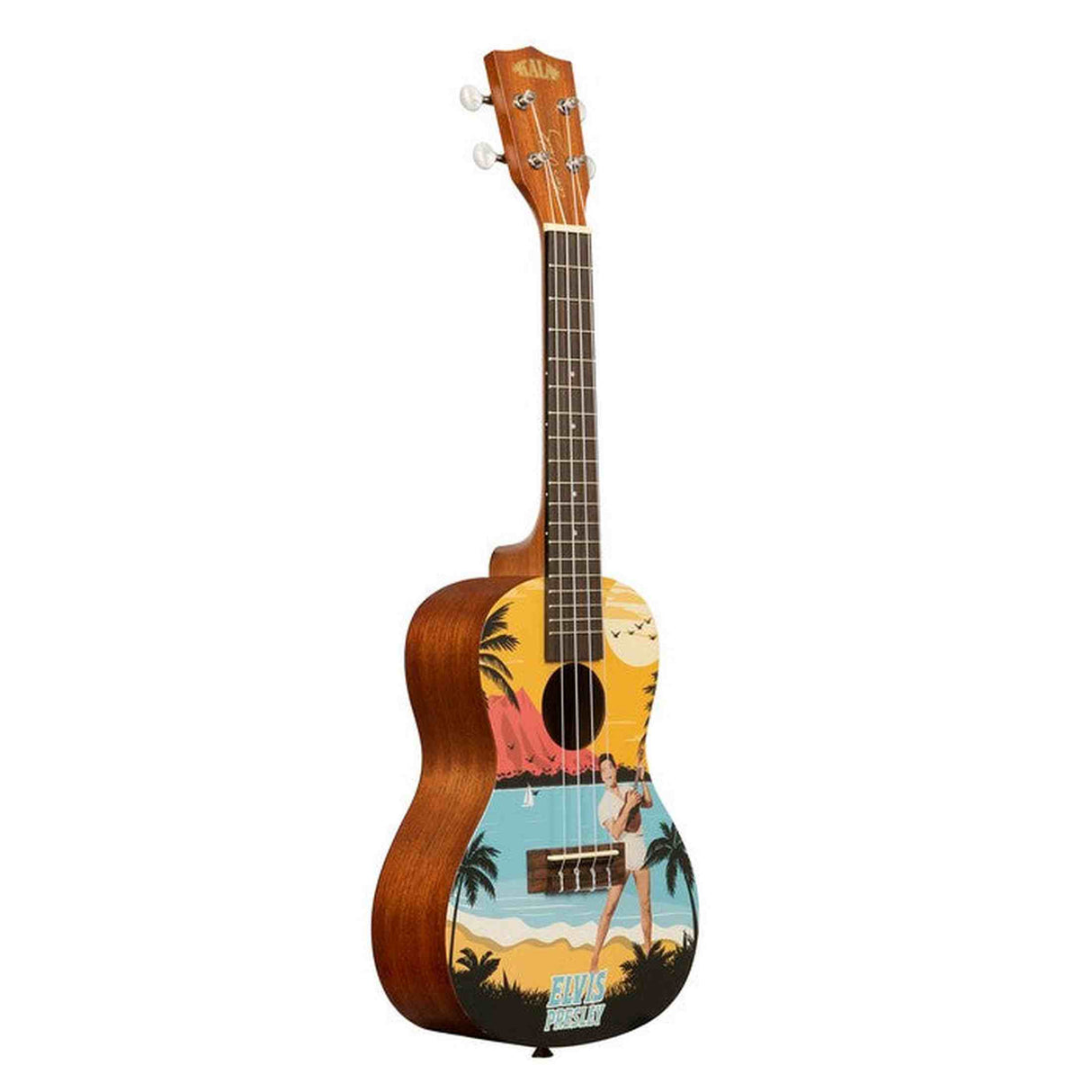 Kala Learn To Play Elvis Blue Hawaii concert ukulele starterkit – Mahonie, met Elvis-lesmateriaal, tuner en app