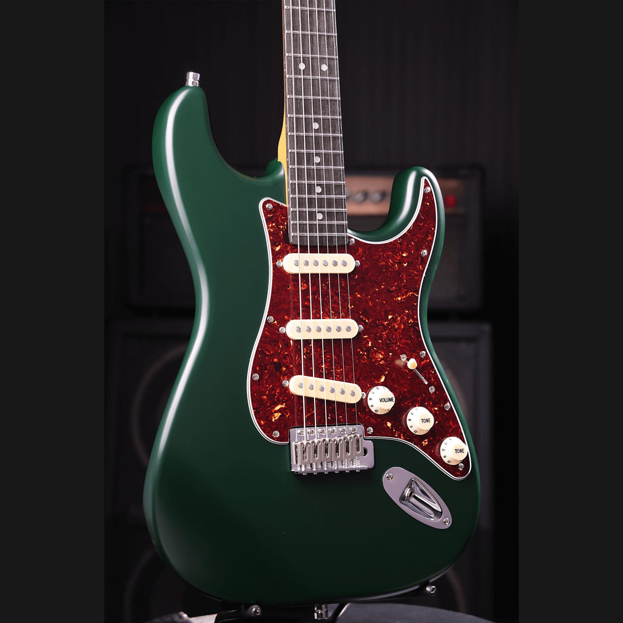 Patina PS-3 SGR S-style Elektrische Gitaar SSS Alnico V Nitro Paulownia Body Roasted Maple Hals Sherwood Green