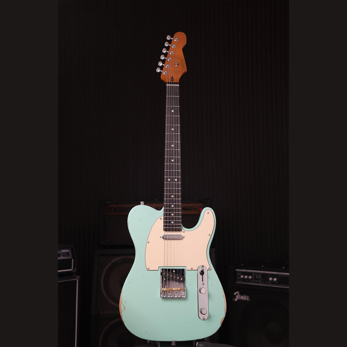 Patina PT-6 SFG R T-style Elektrische Gitaar SS Alnico V Nitro Relic Paulownia Body Roasted Maple Hals Seafoam Green