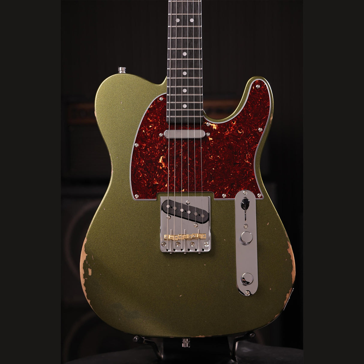 Patina PT-6 SGR R T-style Elektrische Gitaar SS Alnico V Nitro Relic Paulownia Body Roasted Maple Hals Sherwood Green