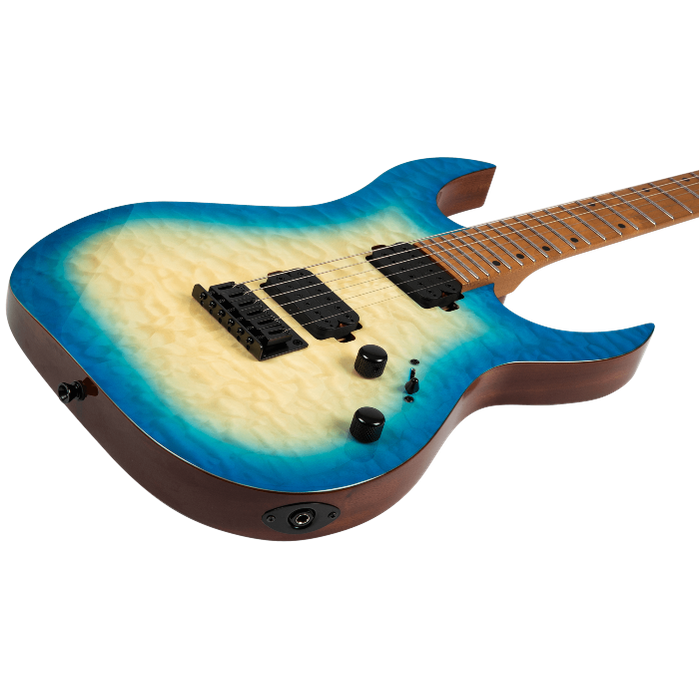 Spira Guitars S-500 QAB Trans Aqua Blue elektrische gitaar ST model