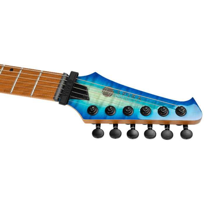 Spira Guitars S-500 QAB Trans Aqua Blue elektrische gitaar ST model