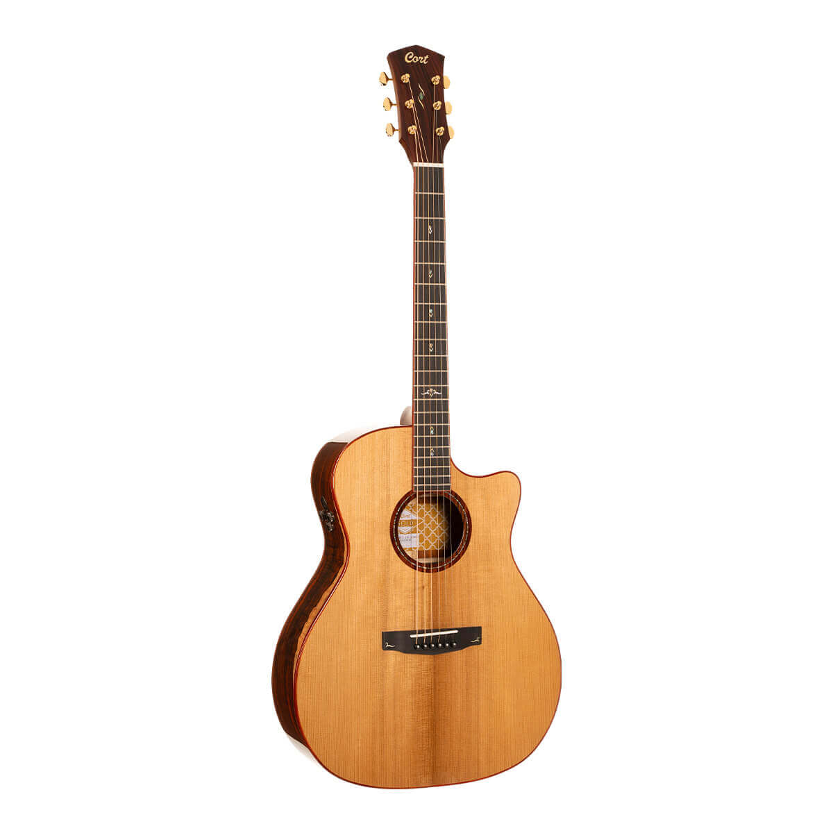 Cort Gold-A10 Cocobolo – Massief AAA Cocobolo, Torrefied Adirondack & Fishman Flex Blend