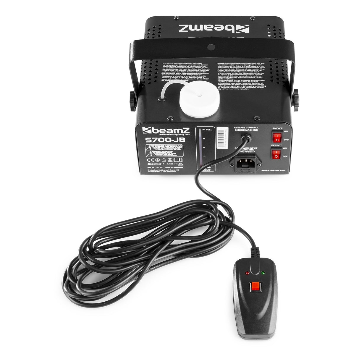 beamZ S700-JB Rookmachine 700W met Jelly Ball RGB LED en Dubbele Afstandsbediening