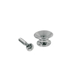 Boston EP-L-N strap buttons, metal, with screw, v-model, diameter 14mm, 2-pack, nickel