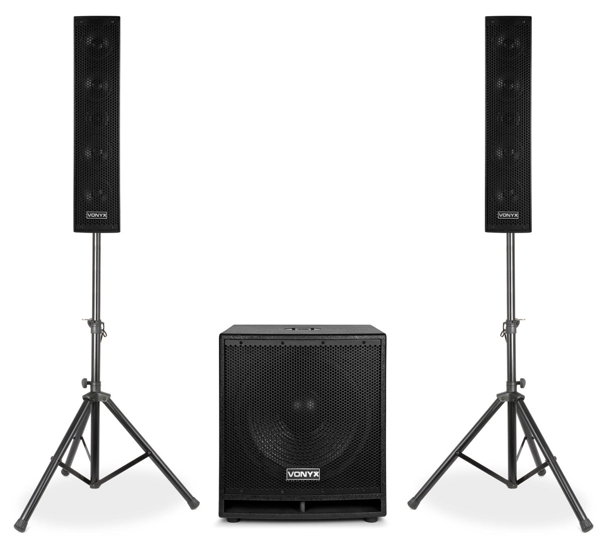 VONYX VX880BT 1000W 2.1 Actieve Speakerset met 15 inch Subwoofer, Bluetooth en Kolomspeakers
