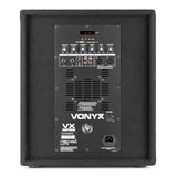 VONYX VX0812BT 2.1 Actieve Speakerset met 12 inch Subwoofer, Bluetooth en 8 inch Satellietspeakers
