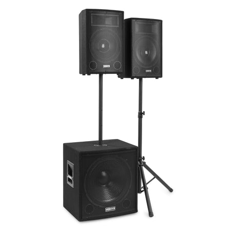 VONYX VX1218BT 1200W 2.1 Actieve Speakerset met 18 inch Subwoofer, Bluetooth 5.3 en 12 inch Satellieten