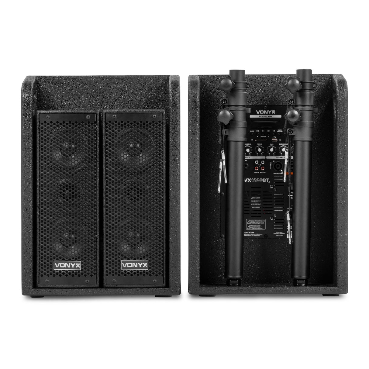 VONYX VX1020BT 1050W 2.2 Actieve Speakerset met Dubbele 10 inch Subwoofers en Bluetooth