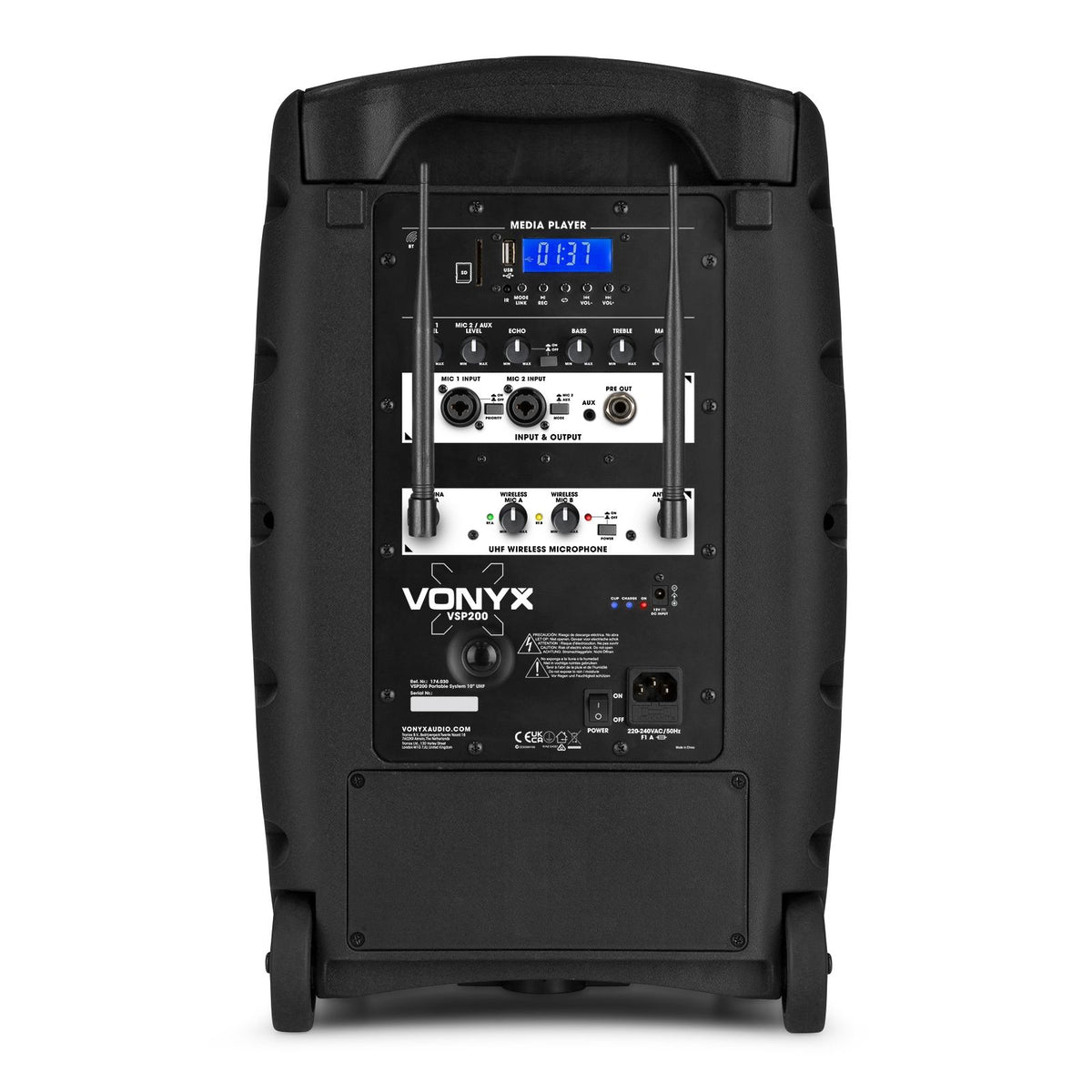 Vonyx VSP200 Draagbaar geluidssysteem 10”