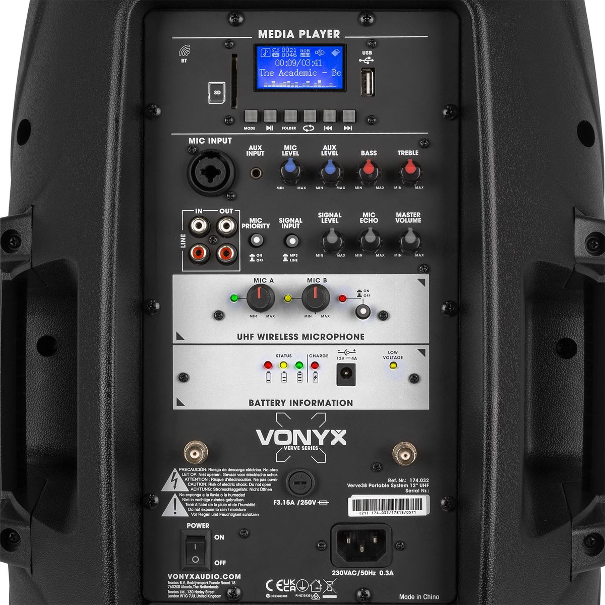 Vonyx Verve38 Draagbaar geluidssysteem 12”
