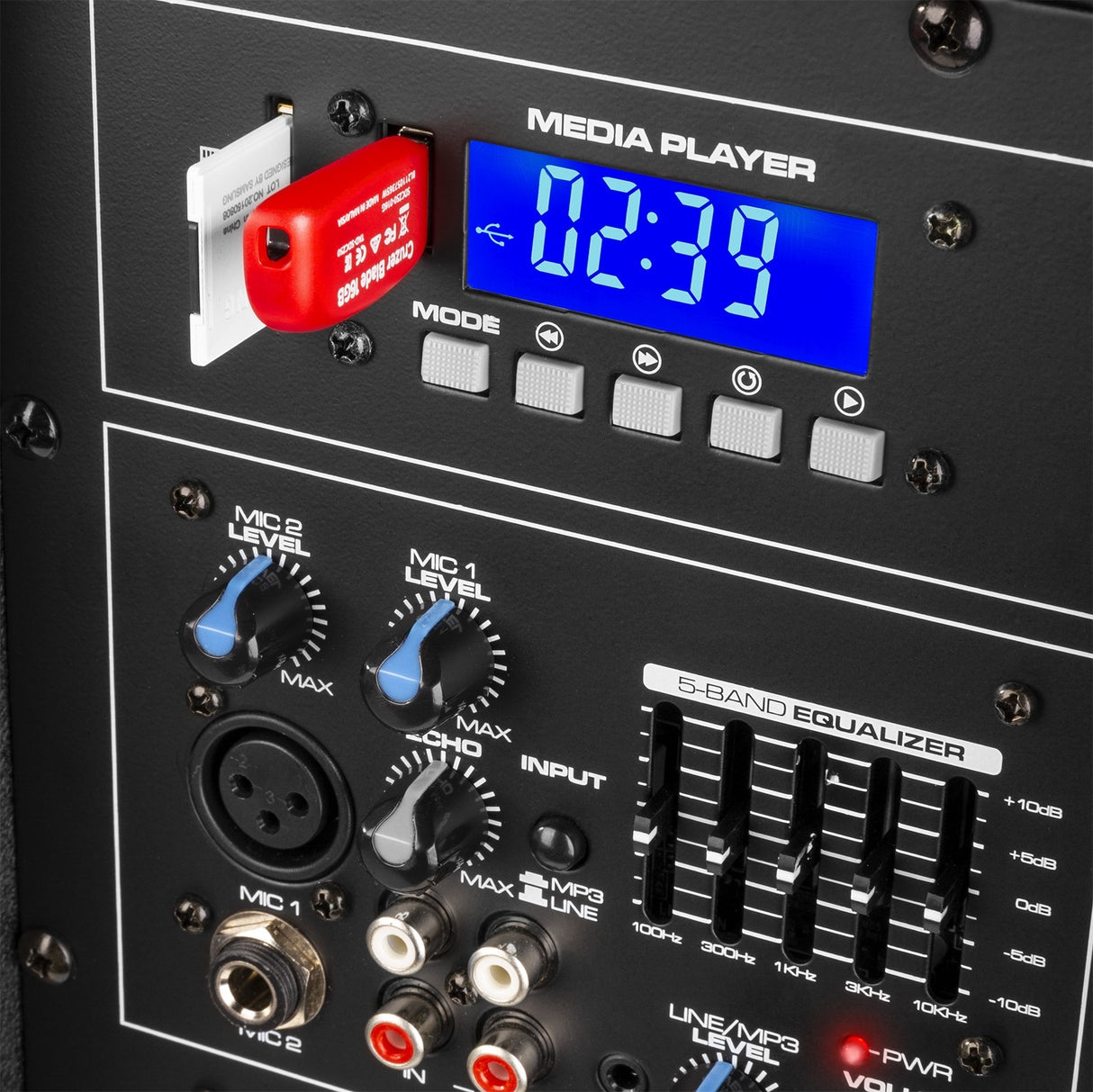 VONYX VPS122A 800W Actieve Speakerset met Bluetooth, USB/SD en 12 inch Woofers