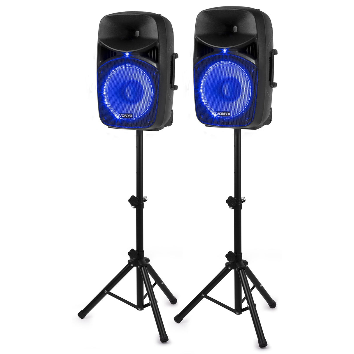VONYX VPS122A 800W Actieve Speakerset met Bluetooth, USB/SD en 12 inch Woofers