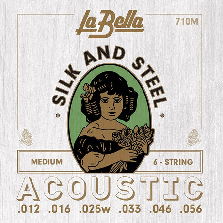 La Bella L-710M snaren set acoustic, medium, 012-016-025-033-046-056