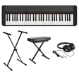 Casio CT-S1BK Casiotone Keyboard Set Zwart met 61 Aanslaggevoelige Toetsen, Standaard, Kruk en Hoofdtelefoon
