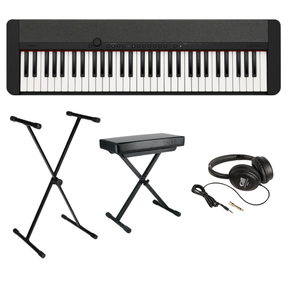 Casio CT-S1BK Casiotone Keyboard Set Zwart met 61 Aanslaggevoelige Toetsen, Standaard, Kruk en Hoofdtelefoon