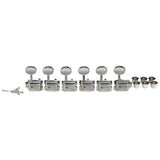 Boston 62-NL Stemmechanieken voor gitaar, nikkel, 6x links, vintage style, metalen knoppen