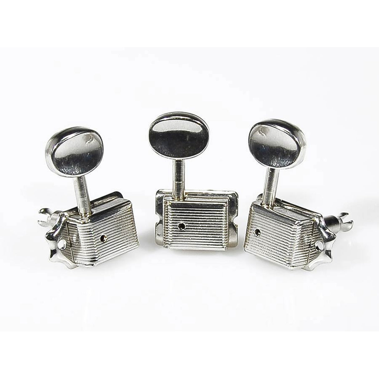 Boston 62-NL Stemmechanieken voor gitaar, nikkel, 6x links, vintage style, metalen knoppen