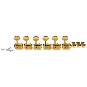 Boston 62-GL Stemmechanieken voor gitaar, goud, 6x links, vintage style, metalen knoppen